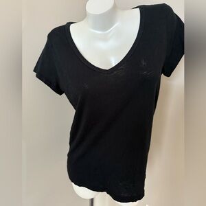 Ralph Lauren Sport Sz XL V-Veck Tee Lightweight Black/Black Chest Logo EC